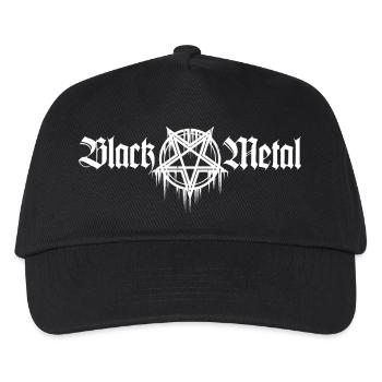 Black Metal | Mit Pentagramm - Kinder Basecap - Schwarz - Vorne