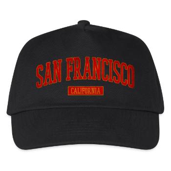 San Francisco Vintage Uni Schriftzug - Kinder Basecap - Schwarz - Vorne