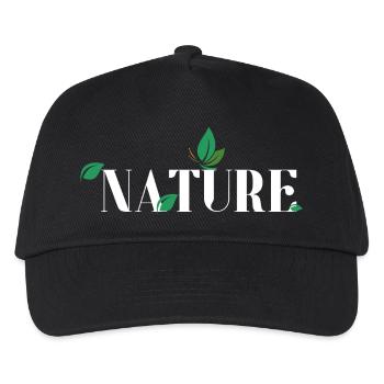 Nature Leaves Embrace Typography - Kids’ Baseball Cap - black - Front