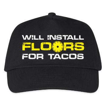 Will install floor for Tacos - Kids’ Baseball Cap - black - Front