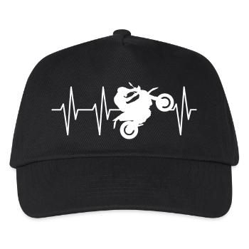 Motorcycle Biker Symbol Wheelie icon Egk Heartbeat - Kids’ Baseball Cap - black - Front