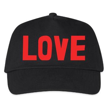HERZ. HERZ. VALENTINSTAG. LIEBE. LIEBE. PAAR. - Kinder Basecap - Schwarz - Vorne