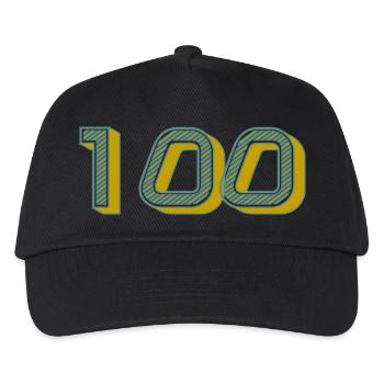 100. 100 JAHRE. 100-JÄHRIGES JUBILÄUM. GEBURTSTAG 100 - Kinder Basecap - Schwarz - Vorne