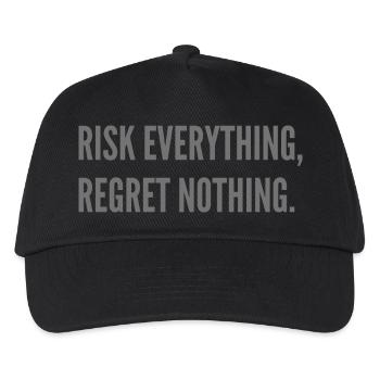 Risk everything, regret nothing. - Kids’ Baseball Cap - black - Front