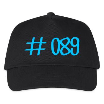 #089 - 089 Vorwahl München Telefon telefonieren - Kinder Basecap - Schwarz - Vorne