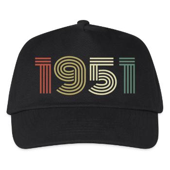 1951 Geburtstag Jahrgang 1951 Geschenk 1951 - Kinder Basecap - Schwarz - Vorne
