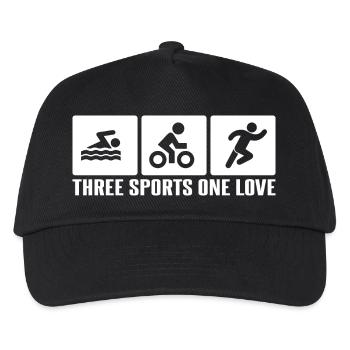 Drei Sportarten Eine Liebe - Kinder Basecap - Schwarz - Vorne