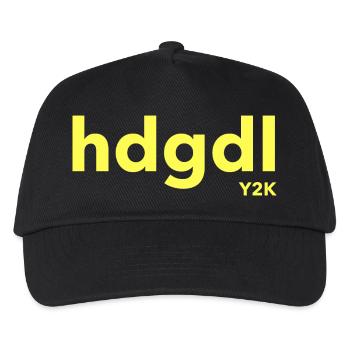 dhgdl hab dich ganz doll lieb Y2K gelb - Kinder Basecap - Schwarz - Vorne