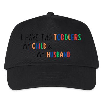 Funny Husband Design - Kinder Basecap - Schwarz - Vorne