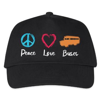 Bus de Peace Love - Casquette de baseball Enfant - noir - Devant
