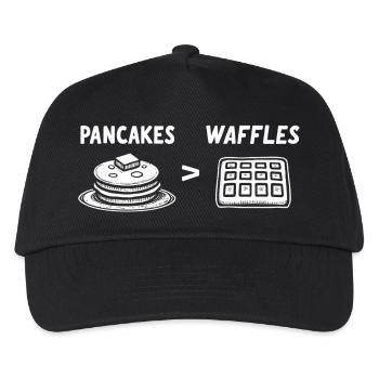 Pfannkuchen über Waffeln - Kinder Basecap - Schwarz - Vorne