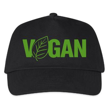 Vegan Planze Veganer - Kinder Basecap - Schwarz - Vorne