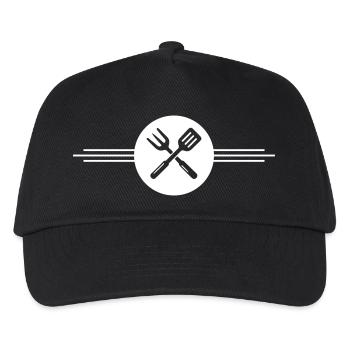 Grill Besteck Symbol - Kinder Basecap - Schwarz - Vorne