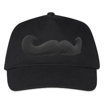 Schnurrbart - Kinder Basecap - Schwarz - Vorne