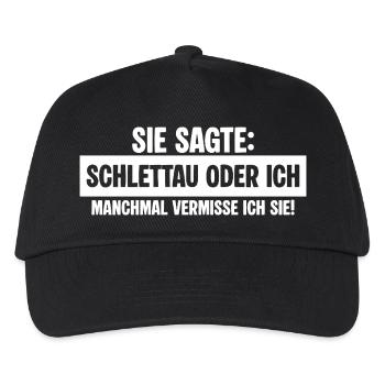 Schlettau Lustig Frau Vermissen - Kinder Basecap - Schwarz - Vorne