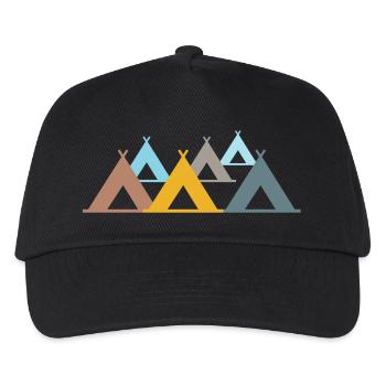 Zelte Zelt Camping Outdoor Sommer Freizeit Camper - Kinder Basecap - Schwarz - Vorne