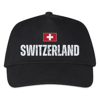 Ich liebe die Schweiz, Schweizer Patriot - Kinder Basecap - Schwarz - Vorne