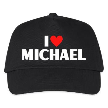 J'aime Michael Red Heart, fan du nom romantique - Casquette de baseball Enfant - noir - Devant