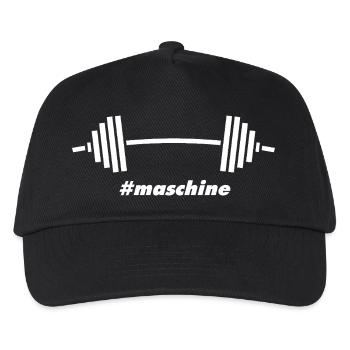 #Maschine: Power, Gewichte & Fitness - Kinder Basecap - Schwarz - Vorne