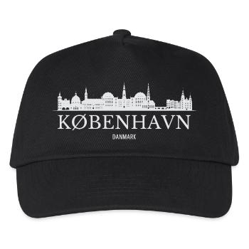 Skyline von Kopenhagen, Kopenhagen, Dänemark - Kinder Basecap - Schwarz - Vorne