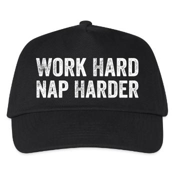 Work hard, Nap harder - Casquette de baseball Enfant - noir - Devant