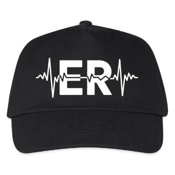 ER Heartbeat ECG Design - Kids’ Baseball Cap - black - Front
