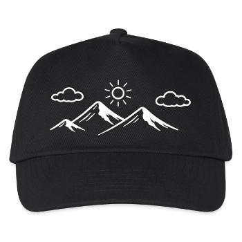 Berge Symbol - Kinder Basecap - Schwarz - Vorne