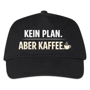 Kein Plan aber Kaffee - Kinder Basecap - Schwarz - Vorne