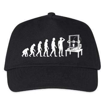 3D Druck Evolution – Vom Affen zum Maker - Kinder Basecap - Schwarz - Vorne