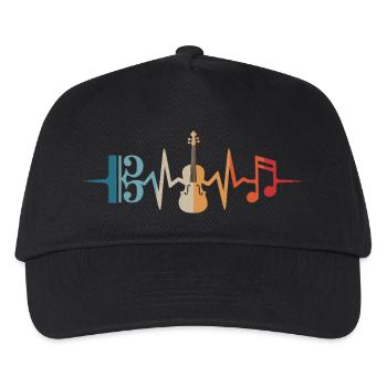 Viola Heartbeat Alto Key Viola Violist - Kids’ Baseball Cap - black - Front