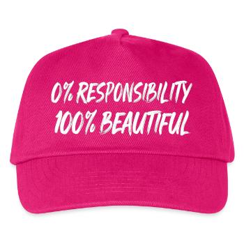 0% Verantwortung 100% Schön - Kinder Basecap - Fuchsia - Vorne
