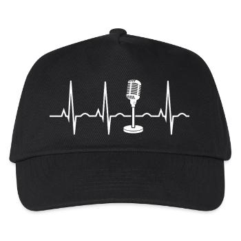 Microphone Heartbeat - Kids’ Baseball Cap - black - Front
