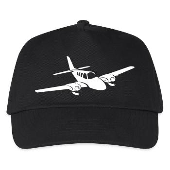 Minimalist propeller plane silhouette - Kids’ Baseball Cap - black - Front