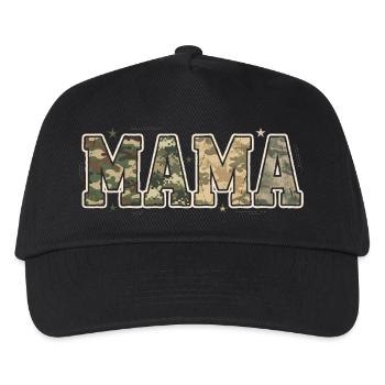 MAMA Military Camouflage Pattern | Retro Look - Kids’ Baseball Cap - black - Front