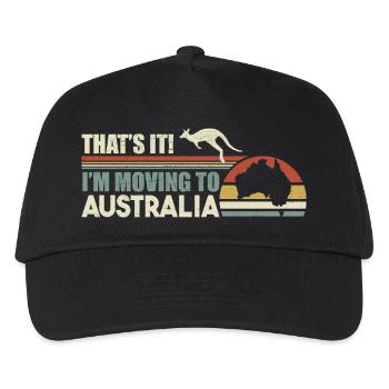 Australien Ich ziehe zu Australien Tourismus - Kinder Basecap - Schwarz - Vorne