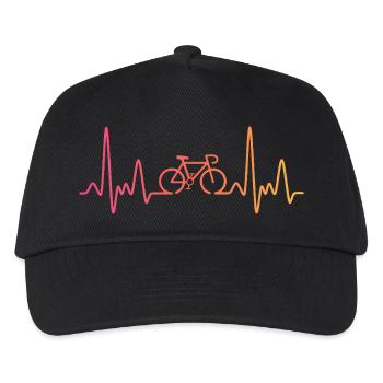 Sonnenuntergang Radfahren Herzschlag Radfahren - Kinder Basecap - Schwarz - Vorne