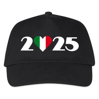 I love Italien 2025, Urlaub in Italien 2025 - Kinder Basecap - Schwarz - Vorne