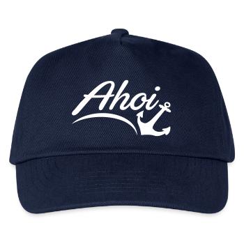 Ahoi Anker Herz Gruß Norddeutschland Hamburg Küste - Kinder Basecap - Navy - Vorne