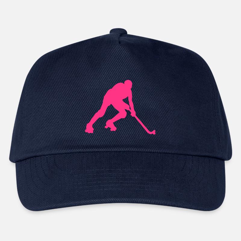 Rollhockey Silhouette Spieler1 - Kinder Basecap - Navy