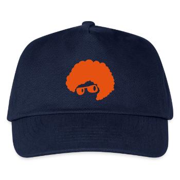 cool orange Afro Frisur 70 Sonnenbrille - Kinder Basecap - Navy - Vorne