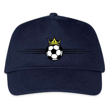 Fussball Ball Krone - Kinder Basecap - Navy - Vorne