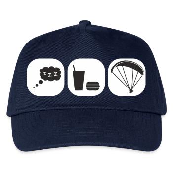 eat sleep paragliding - Kids’ Baseball Cap - navy - Front
