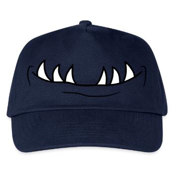 mund zaehne maul kopf gesicht klein monster horror - Kinder Basecap - Navy - Vorne