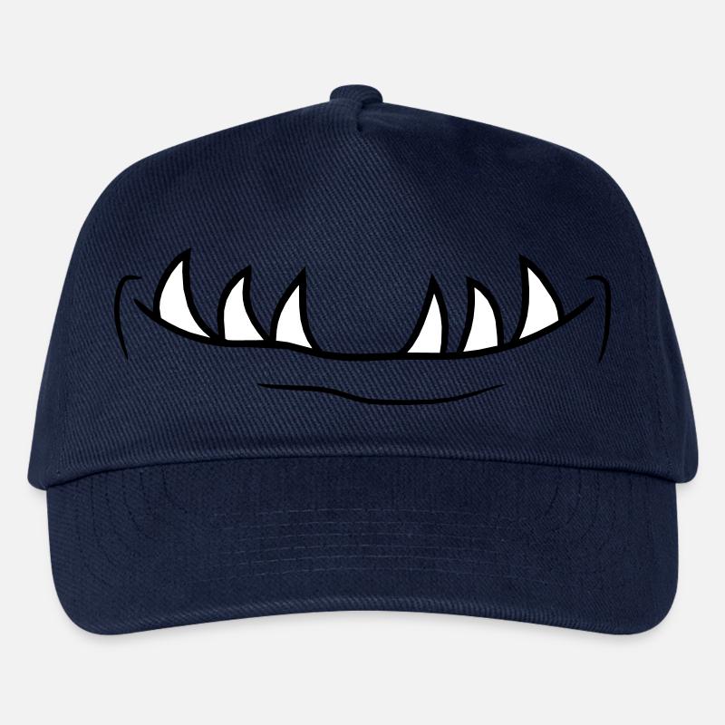 mund zaehne maul kopf gesicht klein monster horror - Kinder Basecap - Navy