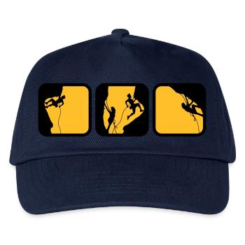 klettern frau mann logos 3 kästen abends - Kinder Basecap - Navy - Vorne