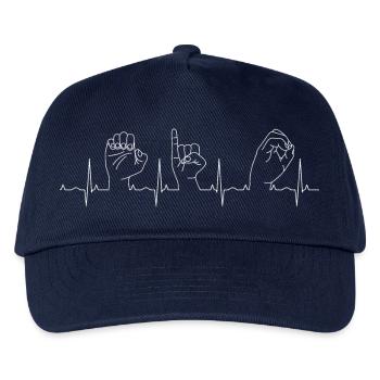 Gebärdensprache Herzschlag - Kinder Basecap - Navy - Vorne