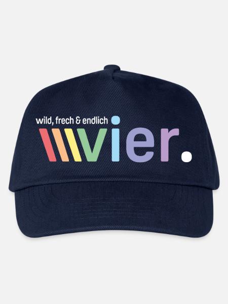 wild, frech und endlich vier - Kinder Basecap - Navy