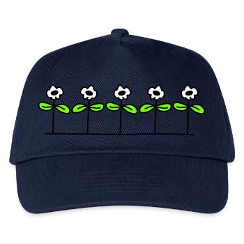 Fünf Hübsche Margeriten 5 Blumen Dekorativ Reihe - Kinder Basecap - Navy - Vorne