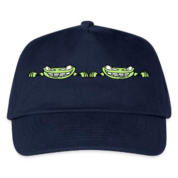 2 freunde team paar duo verstecken rahmen text - Kinder Basecap - Navy - Vorne