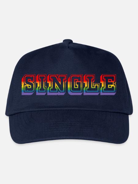 SINGLE rainbow tshirt LGBT lgbtqi queer - Kinder Basecap - Navy